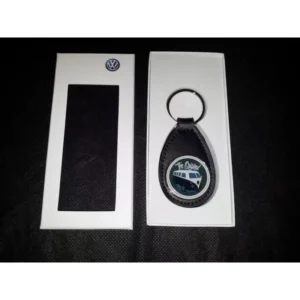 Volkswagen 7E0087013 Originele VW sleutelhanger T1 Bulli leer metaal hanger, blauw