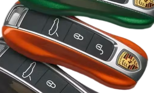 971044801 M2Y Porsche Papaya gelakte sleutelcover Porsche 992 / 9J1 Taycan / 971 Panamera / 9YA Cayenne - Afbeelding 2