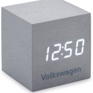 Volkswagen 33D050811 wekker kubusvorm zilver LED display klok